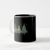 Grüne Weihnachtsbaumen Weihnachten Zweifarbige Tasse (Vorderseite Links)
