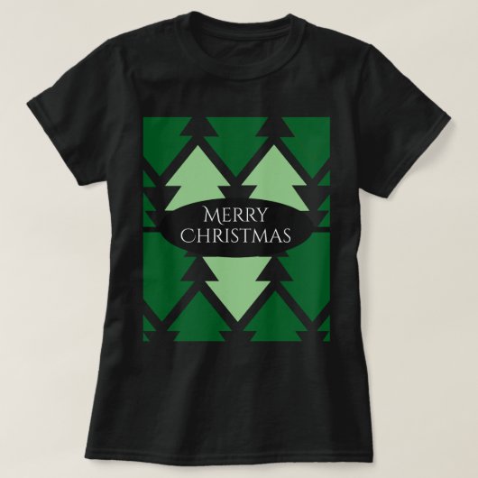 Grüne Weihnachtsbaumen Weihnachtsschwarz T-Shirt (Design vorne)
