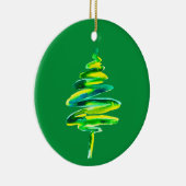 Grüne Weihnachtsbaumfarbe Keramik Ornament (Rechts)