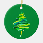 Grüne Weihnachtsbaumfarbe Keramik Ornament (Vorne)