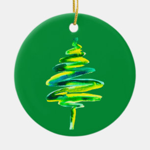 Grüne Weihnachtsbaumfarbe Keramik Ornament
