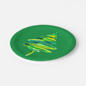 Grüne Weihnachtsbaumfarbe Pappteller (Schrägansicht)