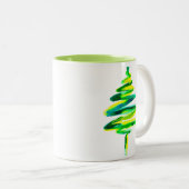 Grüne Weihnachtsbaumfarbe Zweifarbige Tasse (VorderseiteRechts)
