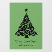 Grüne Weihnachtsbaumgestaltung Fensteraufkleber (Blatt)