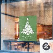 Grüne Weihnachtsbaumgestaltung Fensteraufkleber (Café-Fenster)