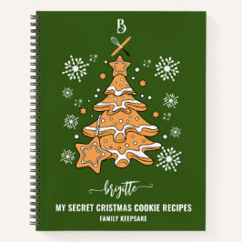 Grüne Weihnachtsbaumkost Backen Crew Schneeflocken Notizblock