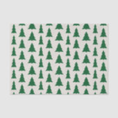 Grüne Weihnachtsbaummuster auf Beige Imitate Textu Seidenpapier (Vorderseite)