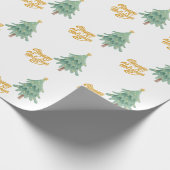 Grüne Weihnachtsbaummuster Geschenkpapier (Ecke)