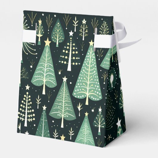 Grüne Weihnachtsbaummuster Geschenkschachtel (Rückseite)