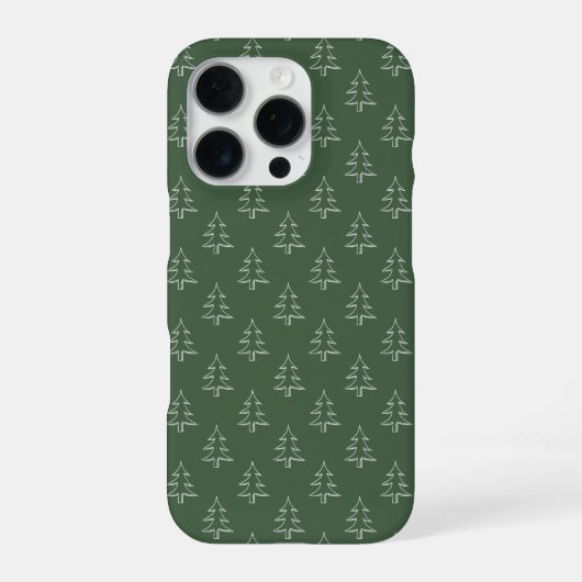 Grüne Weihnachtsbaummuster iPhone Hülle (Rückseite)