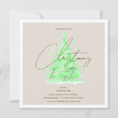 Grüne Weihnachtsbaumparty Einladung (Vorderseite)