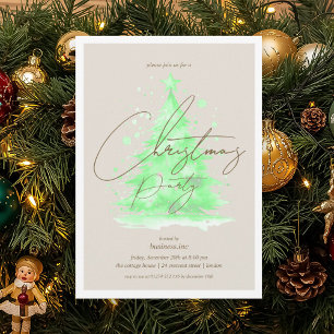 Grüne Weihnachtsbaumparty Einladung