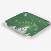 Grüne Weihnachtsbaumplatte Pappteller (Gewinkelt)