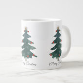 Grüne Weihnachtsbaumschmuck Frohe Weihnachten Jumbo-Tasse (Vorderseite Rechts)
