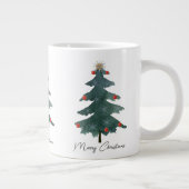 Grüne Weihnachtsbaumschmuck Frohe Weihnachten Jumbo-Tasse (Rechts)