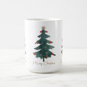 Grüne Weihnachtsbaumschmuck Frohe Weihnachten Kaffeetasse (Mittel)