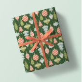 Grüne Weihnachtsbaumschmuck Geschenkpapier