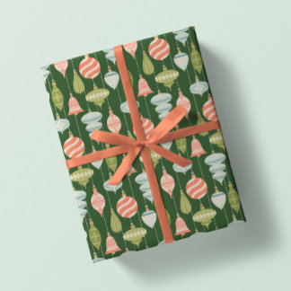 Grüne Weihnachtsbaumschmuck Geschenkpapier