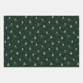 Grüne Weihnachtsbaumschmuck und Weihnachtsgeschenk Geschenkpapier Set (Vorderseite 2)