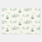 Grüne Weihnachtsbaumschmuck und Weihnachtsgeschenk Geschenkpapier Set (Vorderseite)