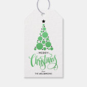 Grüne Weihnachtsbaumtage Geschenkanhänger (Vorderseite)