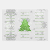 Grüne Weihnachtsbaumwrapping Paper Sheets Geschenkpapier Set (Vorderseite 3)