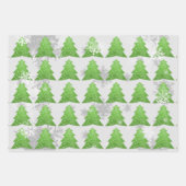 Grüne Weihnachtsbaumwrapping Paper Sheets Geschenkpapier Set (Vorderseite 2)