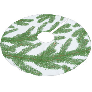 Grüne Weihnachtsbaumzweige Polyester Weihnachtsbaumdecke