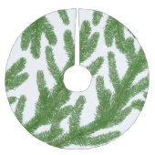 Grüne Weihnachtsbaumzweige Polyester Weihnachtsbaumdecke (Vorderseite)