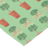 Grüne Weihnachtsbeige Topiary Tablecloth Tischdecke (Schrägansicht)