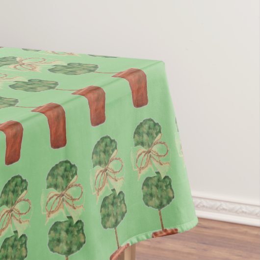 Grüne Weihnachtsbeige Topiary Tablecloth Tischdecke (Beispiel)