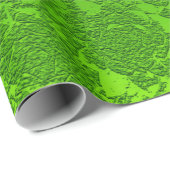 Grüne Weihnachtsblume Sukkulent Muster Metallic Geschenkpapier (Rolleneckpunkt)