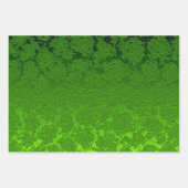 Grüne Weihnachtsblume Sukkulent Muster Metallic Geschenkpapier Set (Vorderseite 2)