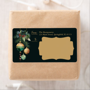 Grüne Weihnachtsdekoration in Gold verpackt