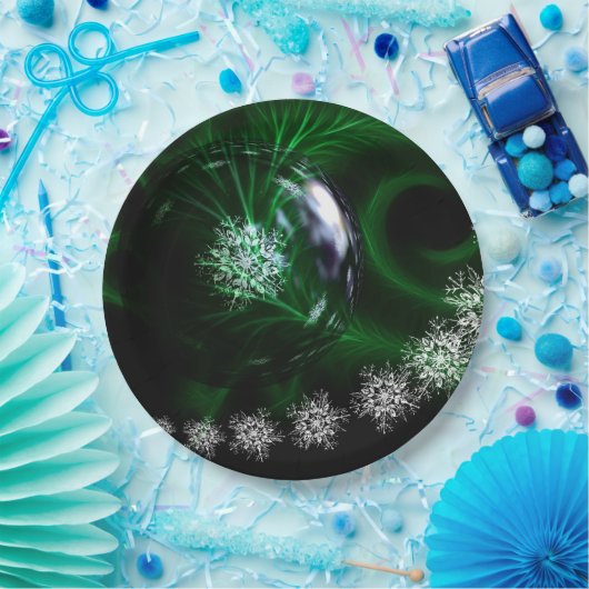 Grüne Weihnachtsdekoration Pappteller (Party)