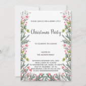 Grüne Weihnachtseinladungen Einladung (Vorderseite)