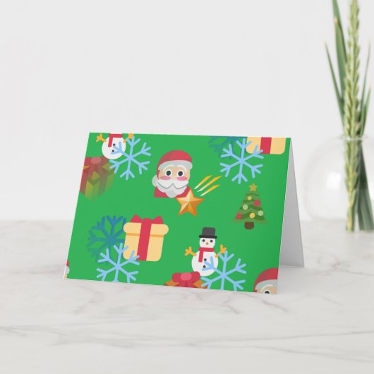 Grüne Weihnachtsemoji Feiertagskarte (Vorderseite)