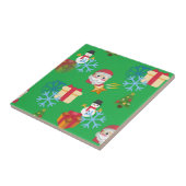 Grüne Weihnachtsemoji Fliese (Seite)