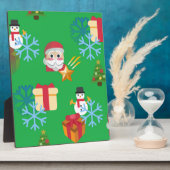 Grüne Weihnachtsemoji Fotoplatte (Seite)