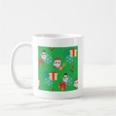 Grüne Weihnachtsemoji Kaffeetasse (Links)