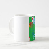 Grüne Weihnachtsemoji Kaffeetasse (Vorderseite Links)