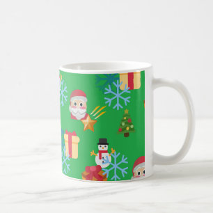 Grüne Weihnachtsemoji Kaffeetasse