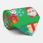 Grüne Weihnachtsemoji Krawatte (Gerollt)
