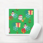 Grüne Weihnachtsemoji Mousepad (Mit Mouse)
