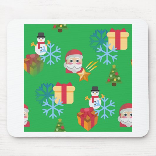 Grüne Weihnachtsemoji Mousepad (Vorne)