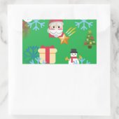Grüne Weihnachtsemoji Rechteckiger Aufkleber (Tasche)