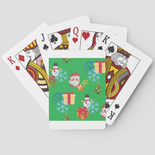 Grüne Weihnachtsemoji Spielkarten (Rückseite)