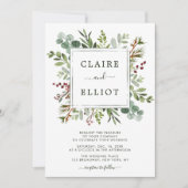 Grüne Weihnachtsfeier Grüne Hochzeit Einladung (Vorderseite)