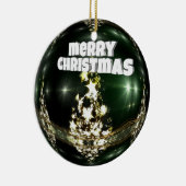 Grüne Weihnachtsfeier Keramikornament (Rechts)