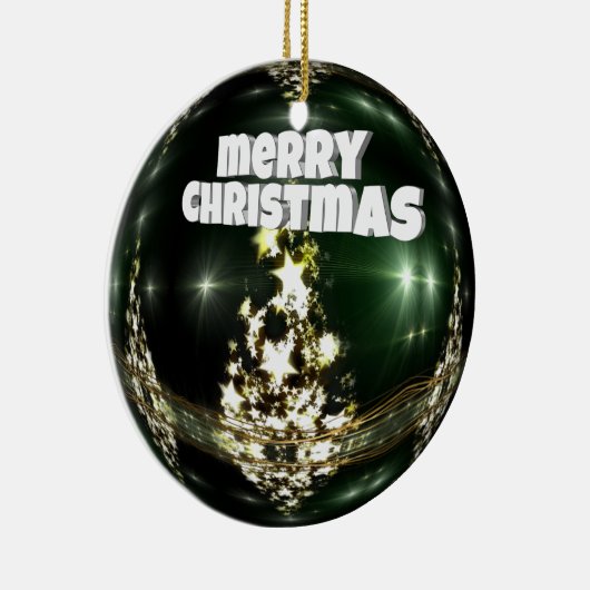 Grüne Weihnachtsfeier Keramikornament (Rechts)